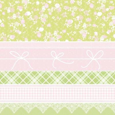 Mank Servietten 40 x 40 cm 1/4-Falz aus Linclass - Hermine (pink-lime) | 6 x 50 Stk.