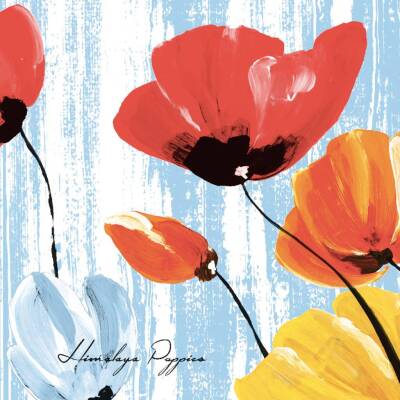 Mank Servietten 40 x 40 cm 1/4-Falz aus Linclass - Ivonne (Himalaya Poppies blau) | 6 x 50 Stk.