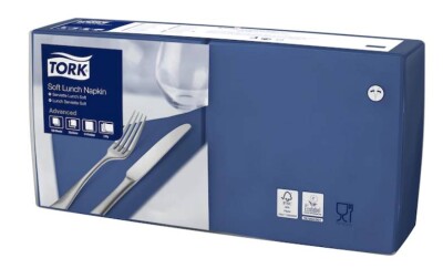 TORK® [477412] Lunch Serviette Soft | 10 x 150 Stk. | dunkelblau | 33 x 33 cm | 1/4 Falz | 3-lagig