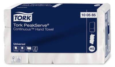 TORK® [100585] PeakServe endlos™ Falthandtücher  | H5 | 1-lagig | weiß | 12 x 410 Stück (4920 Stück)