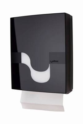 Temca celtex® L Falthandtuchspender | schwarz | 275 x 360 x 125 mm | ABS | 400 - 800 Blatt