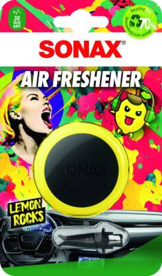 SONAX Air Freshener Lemon Rocks | 1 Stück Karton-Kunststoff-Blister mit Euroloch