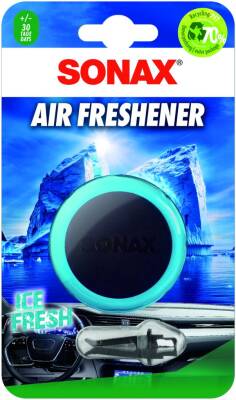 SONAX Air Freshener Ice-fresh | 1 Stück Karton-Kunststoff-Blister mit Euroloch