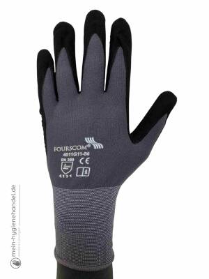 Arbeitsschutzhandschuhe [4011] | grau/schwarz | PVC-Noppen | Verschiedene Größen