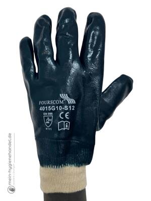 Arbeitsschutzhandschuhe [4015] | dunkelblau/beige | Nitril-Vollbeschichtung | Größe XXL (11)