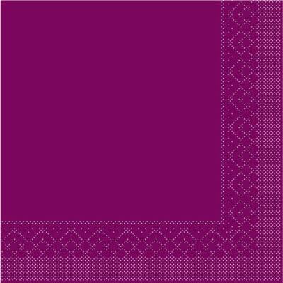 Mank Tissue-Servietten 33 x 33 cm 1/4 Falz - BASIC AUBERGINE | 6 x 100 Stk.