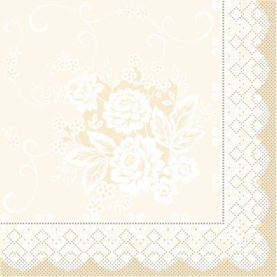 Mank Tissue-Servietten 33 x 33 cm 1/4 Falz - Franziska (beige) | 6 x 100 Stk.