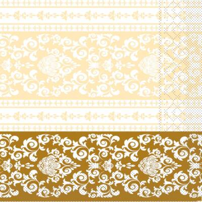 Mank Tissue-Servietten 33 x 33 cm 1/4 Falz - Pascal (gold/creme) | 6 x 100 Stk.