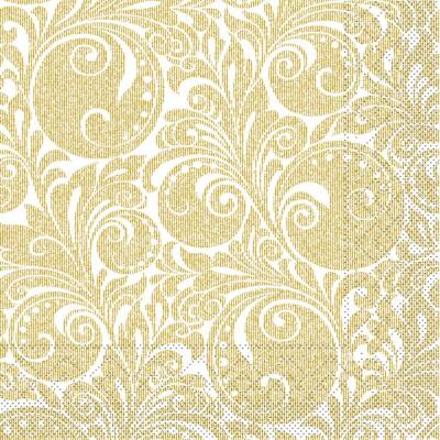 Mank Tissue-Servietten 40 x 40 cm 1/4 Falz - Jordan (weiss/gold) | 6 x 100 Stk.