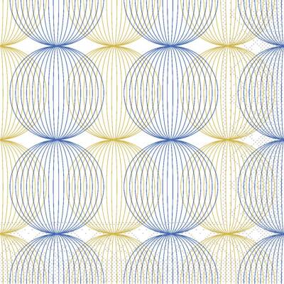 Mank Tissue-Servietten 40 x 40 cm 1/4 Falz - Ludo (blau-gold) | 6 x 100 Stk.