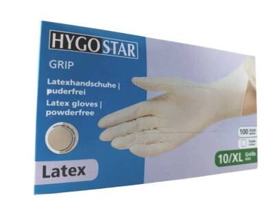 Latexhandschuhe Grip | weiß, Gr. XL (10), Puderfrei | Spenderbox mit 100 Stück