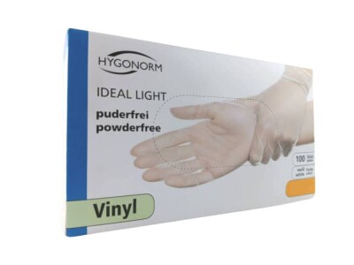 Vinylhandschuhe Ideal | transparent, Gr. L (9), Puderfrei | Spenderbox mit 100 Stück