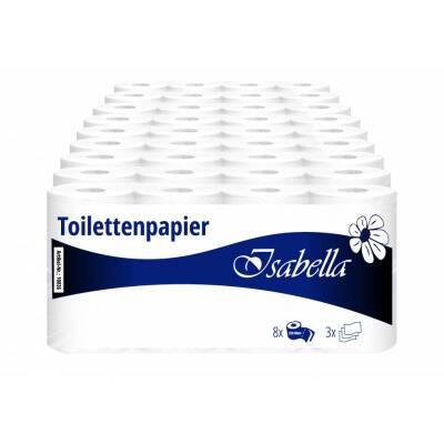 Isabella Toilettenpapier | 3-lagig | hochweiß | 72 Rollen | Zellstoff