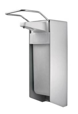 Temca TEMDEX® Desinfektionsmittel- & Seifen-Spender mit Edelstahlpumpe | 1000 ml | Aluminium | Armhebel kurz